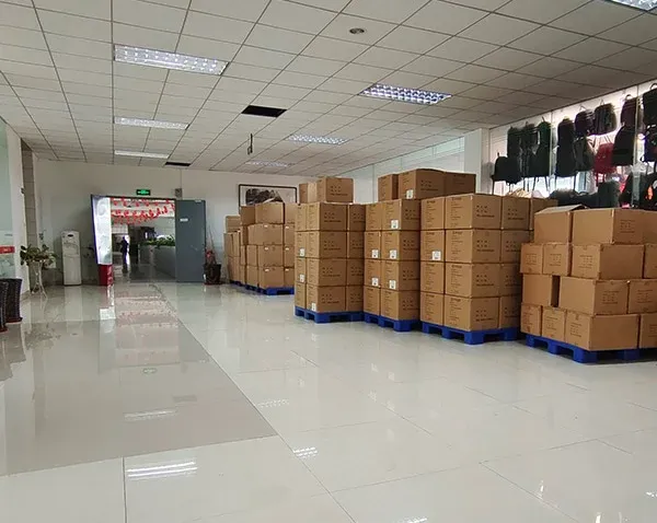Packed cartons and finished inventory prepared for shipment