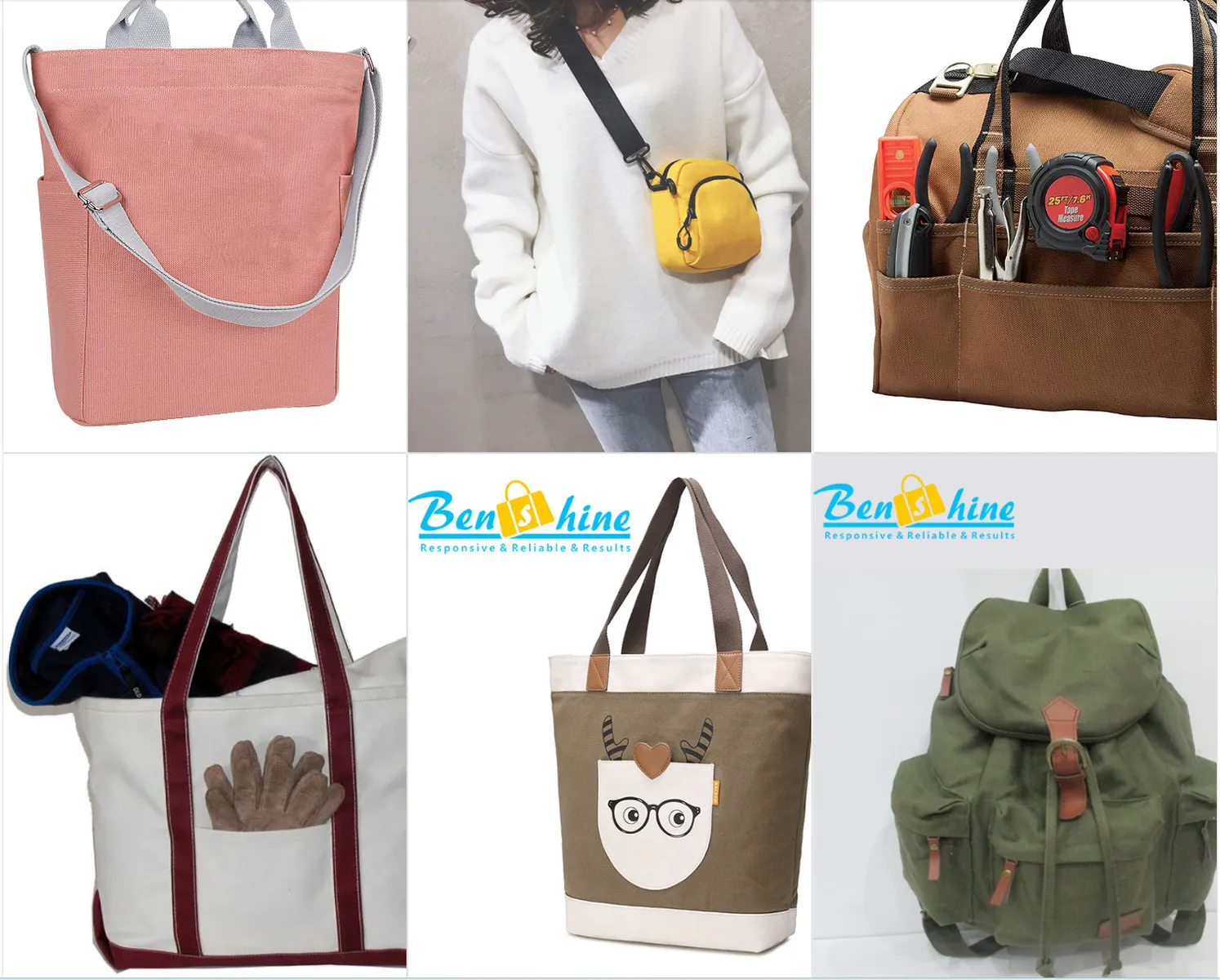Custom canvas bag product examples