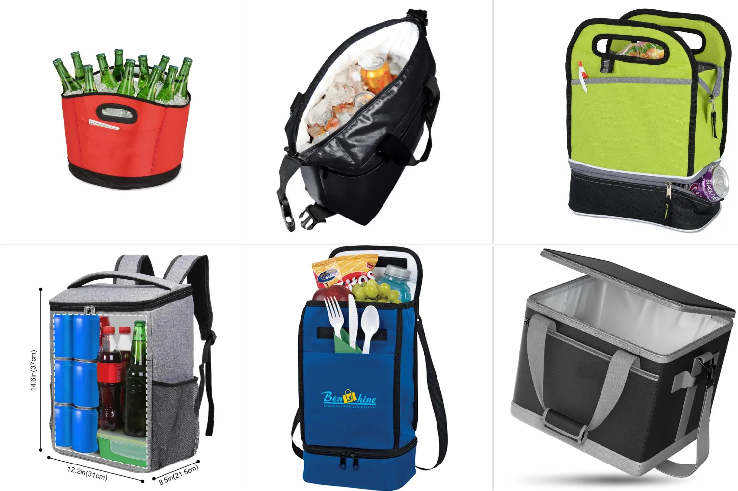 Custom insulated cooler bag product examples