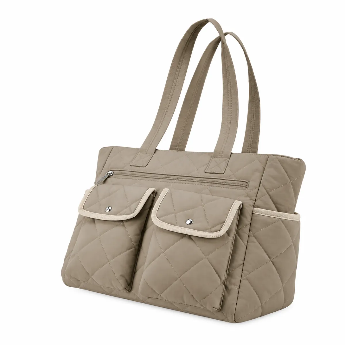 Quilted Multi-Pocket Travel Tote Bag BSS-TT-009 product view — view 2