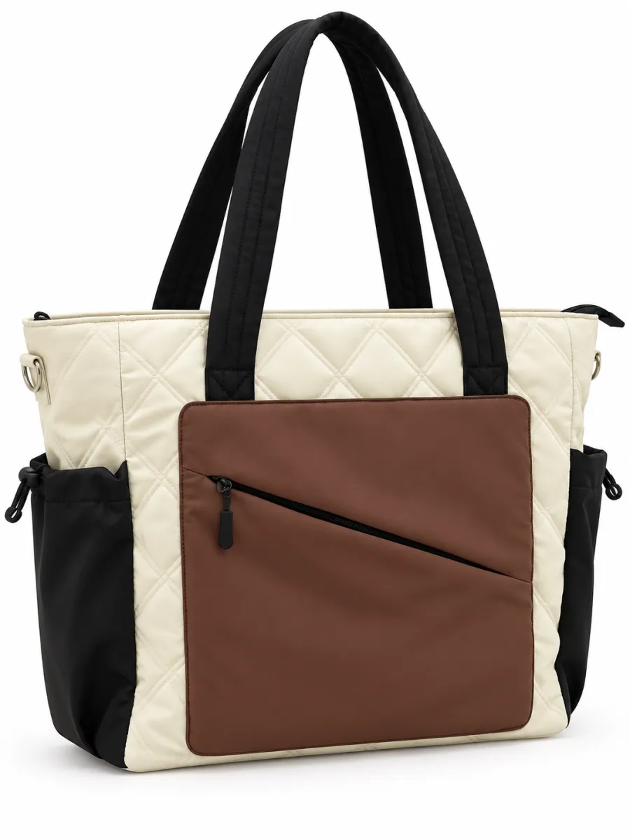 Quilted Travel Tote Bag with Laptop Compartment BSS-TT-013 product view — view 5