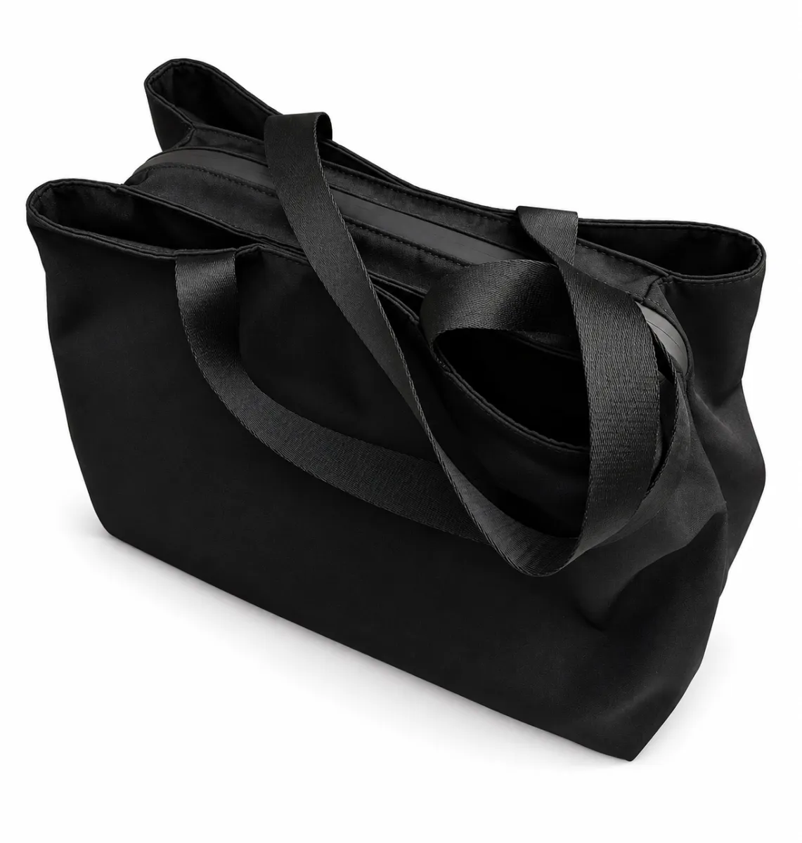 Black Nylon Commuter Tote Bag BSS-TT-015 product view — view 3