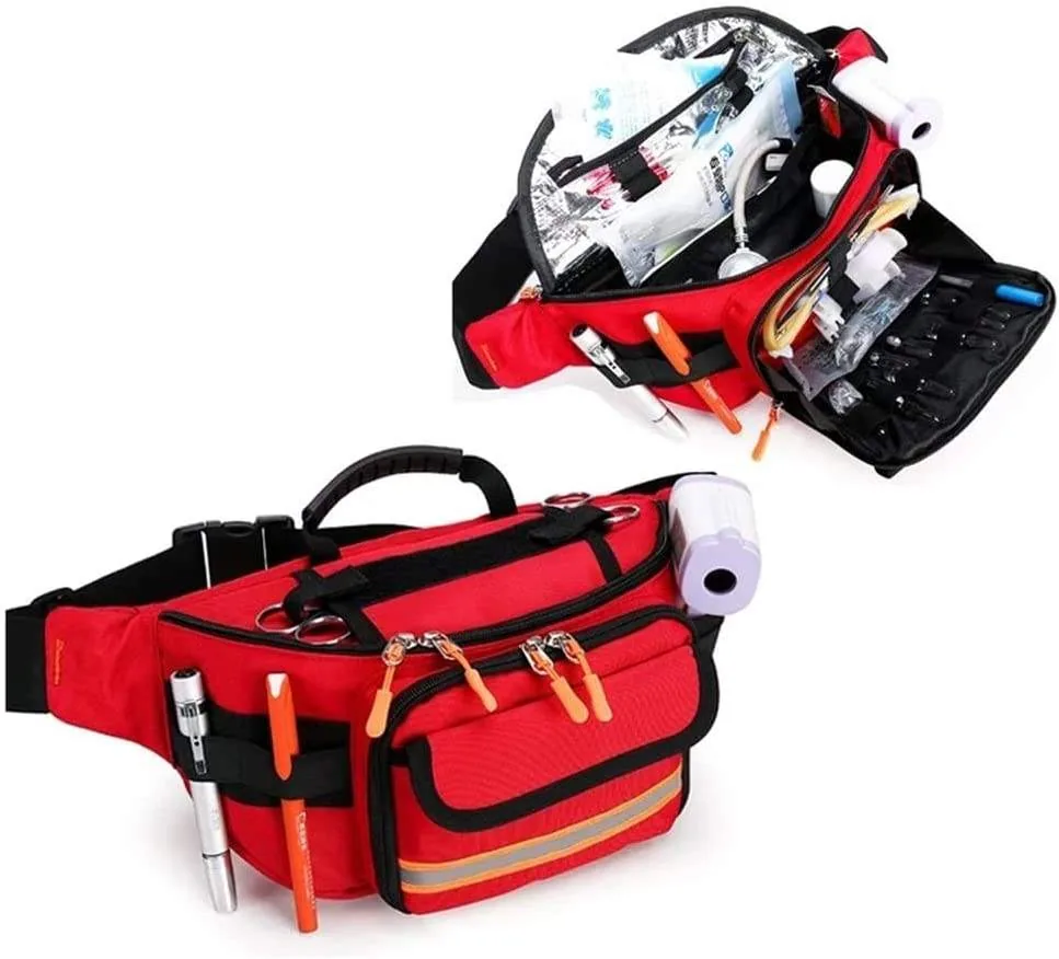 Compartmented medical bag illustrating organized access and carrying structure