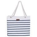 Striped beach bag with durable polyester fabric