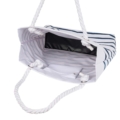 Large beach tote with rope handles and structured base